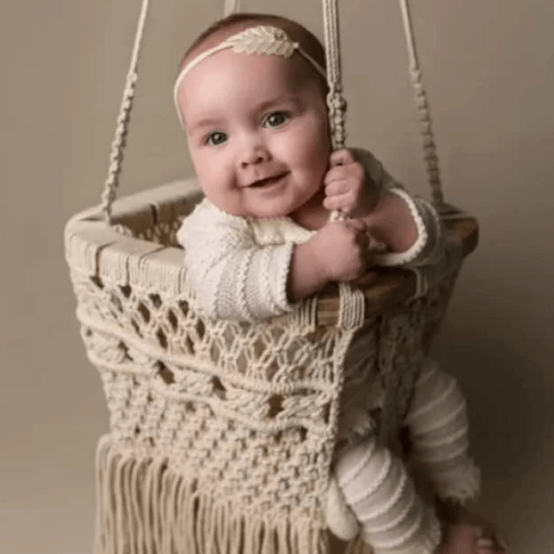 Cotton Rope Square Baby Swing Chair - Leechoo
